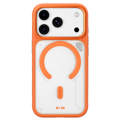 Etui MagSafe do Apple iPhone 18 Pro / 17 Pro, Blueo, Heat Dissipation Stand, pomarańczowe, satynowe, przezroczyste