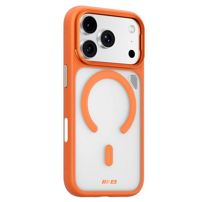 Etui MagSafe do Apple iPhone 18 Pro / 17 Pro, Blueo, Heat Dissipation Stand, pomarańczowe, satynowe, przezroczyste