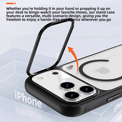 Etui MagSafe do Apple iPhone 18 Pro / 17 Pro, Blueo, Heat Dissipation Stand, pomarańczowe, satynowe, przezroczyste