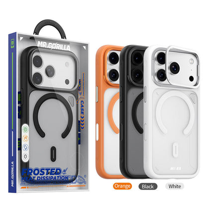 Etui MagSafe do Apple iPhone 18 Pro / 17 Pro, Blueo, Heat Dissipation Stand, pomarańczowe, satynowe, przezroczyste