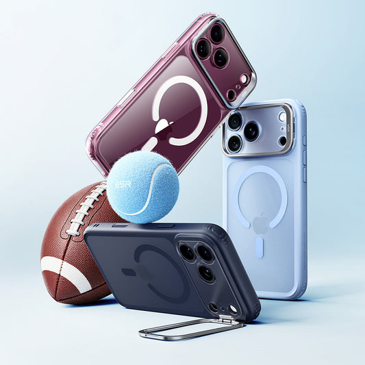 Etui MagSafe do Apple iPhone 18 Pro / 17 Pro, ESR, Classic Hybrid Kickstand, Niebieski Satynowy