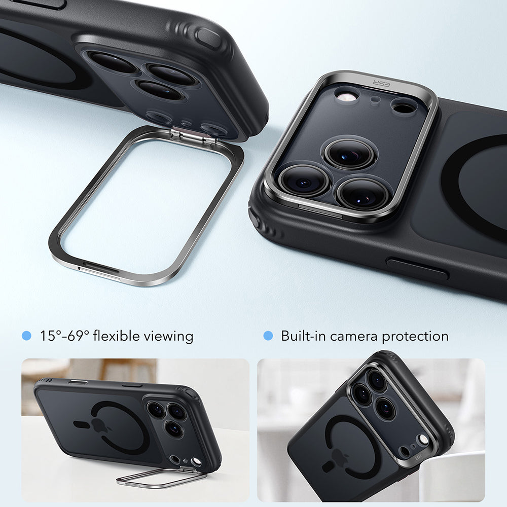 Etui MagSafe do Apple iPhone 18 Pro / 17 Pro, ESR, Classic Hybrid Kickstand, Czarna Satynowa