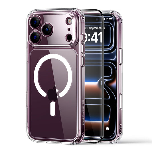 Etui MagSafe do Apple iPhone 18 Pro / 17 Pro, ESR, Classic Hybrid z ochroną ekranu, przezroczyste
