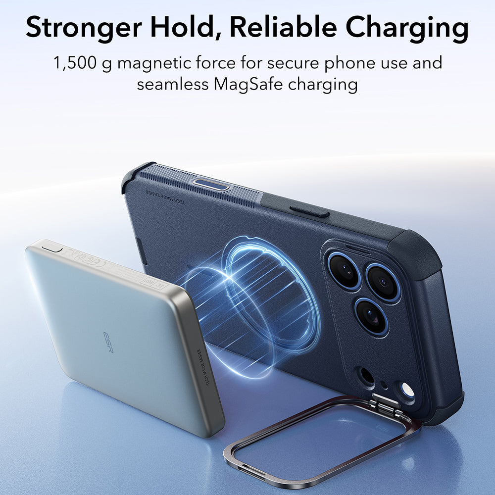 MagSafe Case for Apple iPhone 18 Pro / 17 Pro, ESR, Cyber Armor Kickstand, Blue
