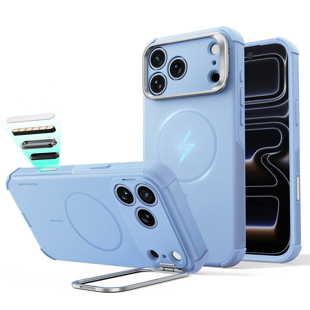 Etui MagSafe do Apple iPhone 18 Pro / 17 Pro, ESR, Cyber Armor Kickstand, Niebieskie