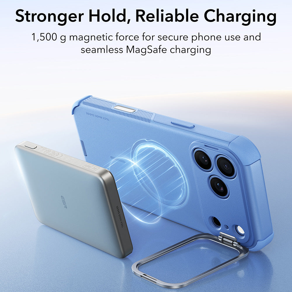 Etui MagSafe do Apple iPhone 18 Pro / 17 Pro, ESR, Cyber Armor Kickstand, Niebieskie