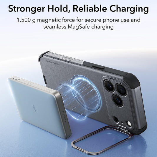 Etui MagSafe do Apple iPhone 18 Pro / 17 Pro, ESR, Cyber Armor Kickstand, Szary