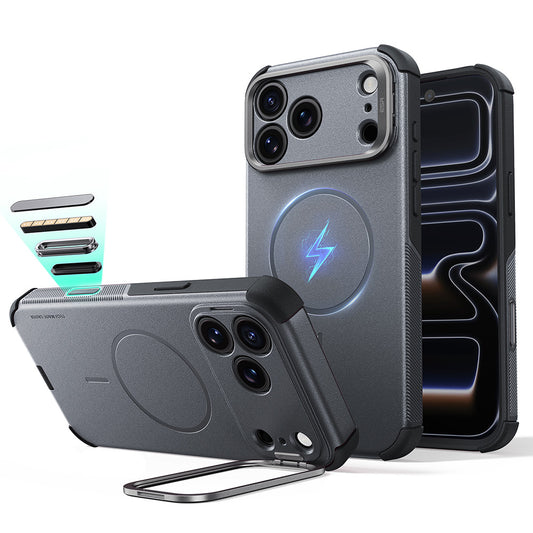 Etui MagSafe do Apple iPhone 18 Pro / 17 Pro, ESR, Cyber Armor Kickstand, Szary