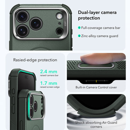 Etui MagSafe do Apple iPhone 18 Pro / 17 Pro, ESR, Cyber Armor Kickstand, Zielony