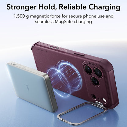 Etui MagSafe do Apple iPhone 18 Pro / 17 Pro, ESR, Cyber Armor Kickstand, Ciemnoczerwony Satynowy