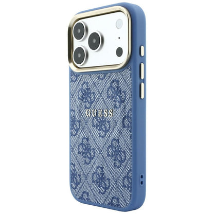 Etui MagSafe do Apple iPhone 18 Pro / 17 Pro, Guess, 4G Embossed Classic, Niebieskie