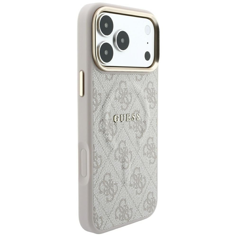 Etui MagSafe do Apple iPhone 18 Pro / 17 Pro, Guess, 4G Embossed Classic, Różowe