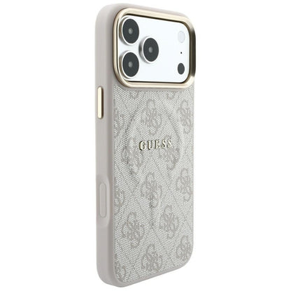 Etui MagSafe do Apple iPhone 18 Pro / 17 Pro, Guess, 4G Embossed Classic, Różowe