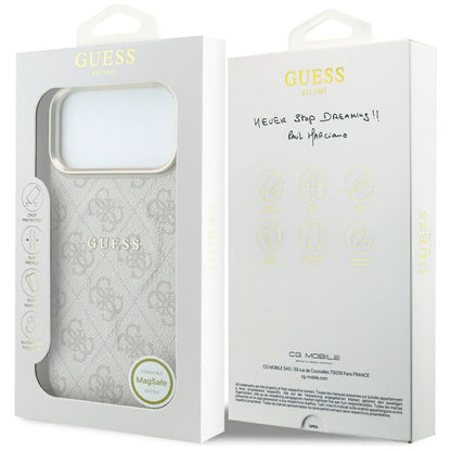 Etui MagSafe do Apple iPhone 18 Pro / 17 Pro, Guess, 4G Embossed Classic, Różowe
