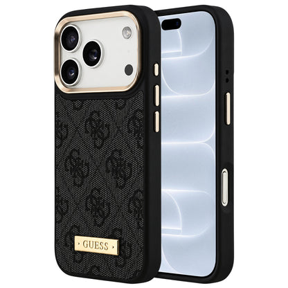 Etui MagSafe do Apple iPhone 18 Pro / 17 Pro, Guess, 4G Logo Plate, czarne