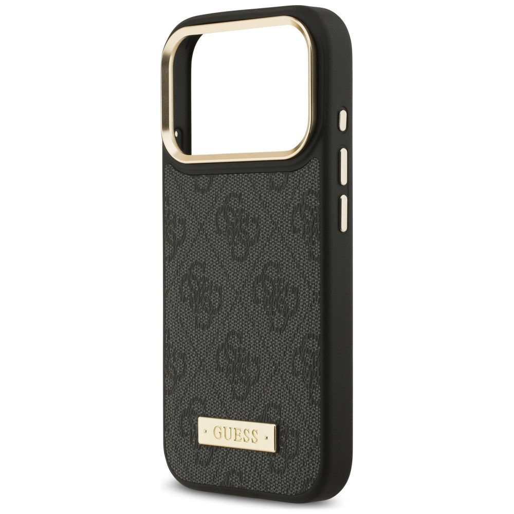 Etui MagSafe do Apple iPhone 18 Pro / 17 Pro, Guess, 4G Logo Plate, czarne