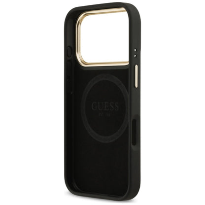 Etui MagSafe do Apple iPhone 18 Pro / 17 Pro, Guess, 4G Logo Plate, czarne