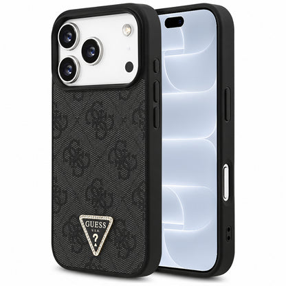 Etui MagSafe do Apple iPhone 18 Pro / 17 Pro, Guess, 4G Triangle Strass, Czarna