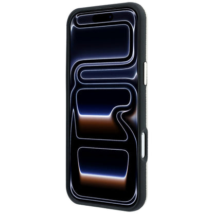Etui MagSafe do Apple iPhone 18 Pro / 17 Pro, Guess, z ziarnistym okrągłym logo z kryształkami, beżowe