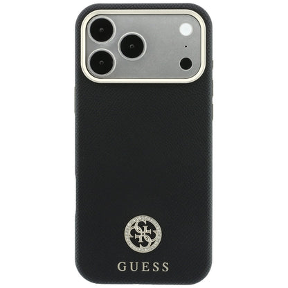 MagSafe Case for Apple iPhone 18 Pro / 17 Pro, Guess, Grained Round Strass Logo, Black