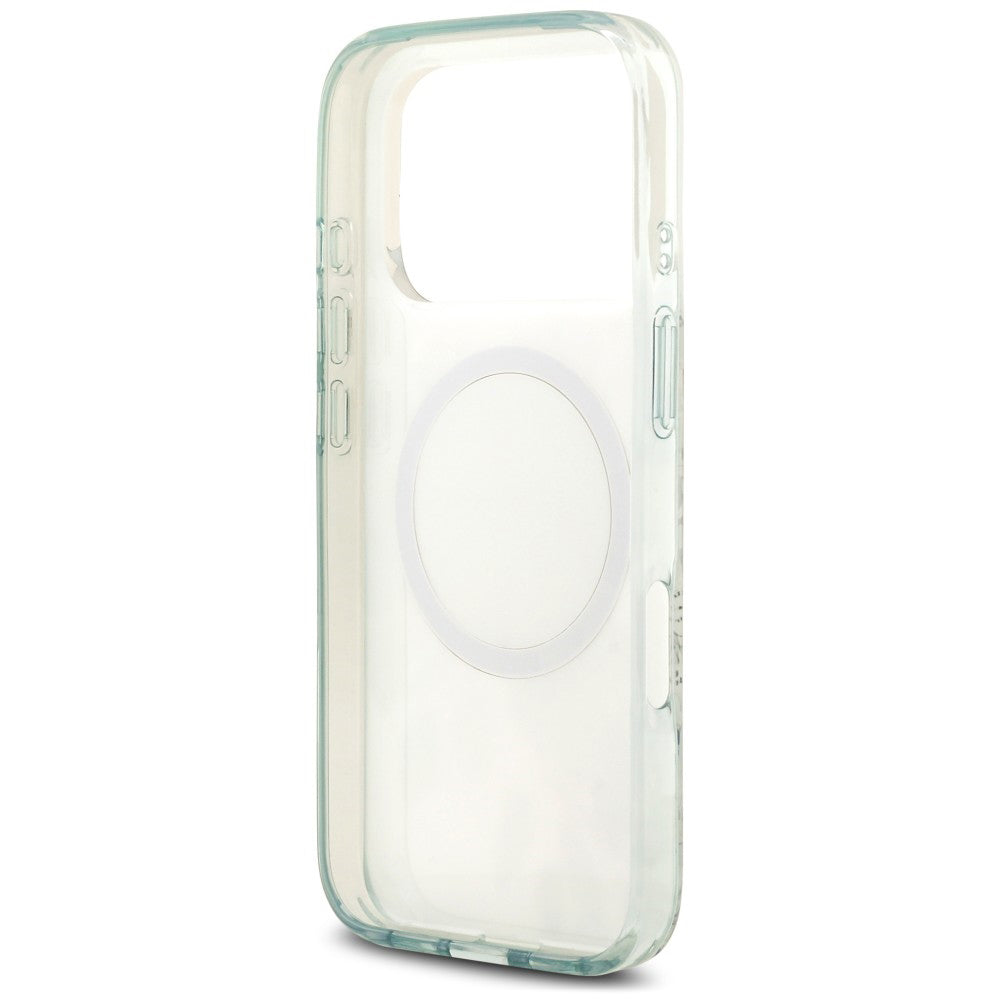 Etui MagSafe do Apple iPhone 18 Pro / 17 Pro, Guess, IML Flower & Tonal Circle, zielone