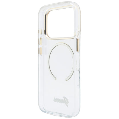Etui MagSafe do Apple iPhone 18 Pro / 17 Pro, Guess, IML Script Metal, przezroczyste
