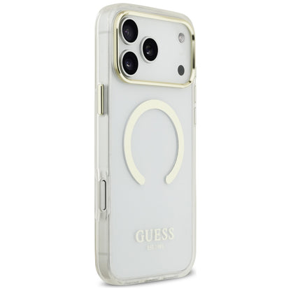 Etui MagSafe do Apple iPhone 18 Pro / 17 Pro, Guess, Metal Outline, Złote