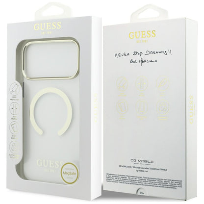 Etui MagSafe do Apple iPhone 18 Pro / 17 Pro, Guess, Metal Outline, Złote