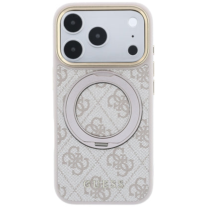 Etui MagSafe do Apple iPhone 18 Pro / 17 Pro, Guess, Ring Stand 360 4G Classic Logo, Różowe