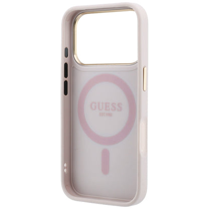 Etui MagSafe do Apple iPhone 18 Pro / 17 Pro, Guess, Ring Stand 360 4G Classic Logo, Różowe