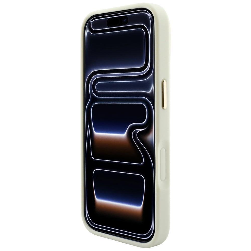 Etui MagSafe do Apple iPhone 18 Pro / 17 Pro, Guess, Saffiano Peony Ring, beżowy