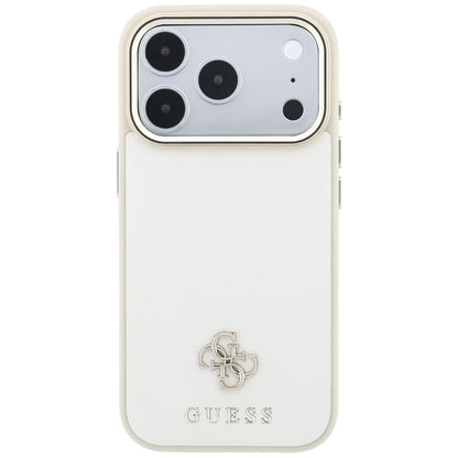 Etui MagSafe do Apple iPhone 18 Pro / 17 Pro, Guess, Saffiano Small 4G Classic, Beż