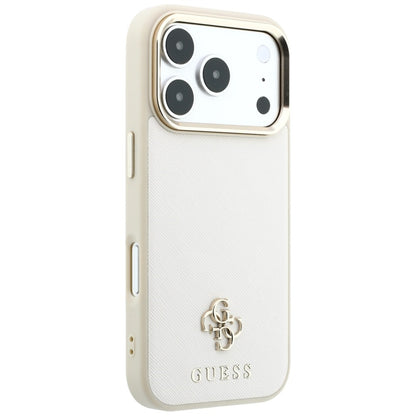 Etui MagSafe do Apple iPhone 18 Pro / 17 Pro, Guess, Saffiano Small 4G Classic, Beż