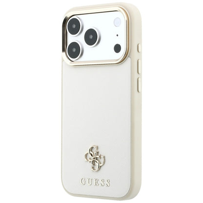 Etui MagSafe do Apple iPhone 18 Pro / 17 Pro, Guess, Saffiano Small 4G Classic, Beż