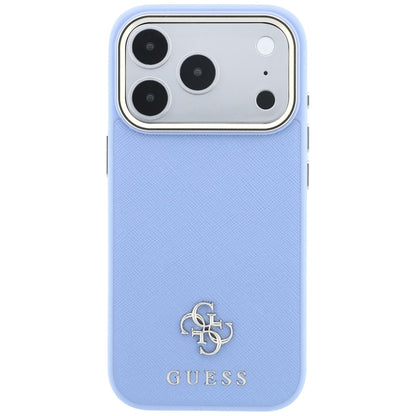 Etui MagSafe do Apple iPhone 18 Pro / 17 Pro, Guess, Saffiano Small 4G Classic, Bleu