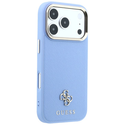 Etui MagSafe do Apple iPhone 18 Pro / 17 Pro, Guess, Saffiano Small 4G Classic, Bleu