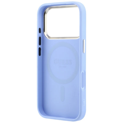 Etui MagSafe do Apple iPhone 18 Pro / 17 Pro, Guess, Saffiano Small 4G Classic, Bleu