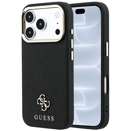 Etui MagSafe do Apple iPhone 18 Pro / 17 Pro, Guess, Saffiano Small 4G Classic, Czarna