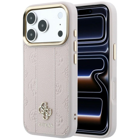Etui MagSafe do Apple iPhone 18 Pro / 17 Pro, Guess, Stripe Peony 4G, Różowe