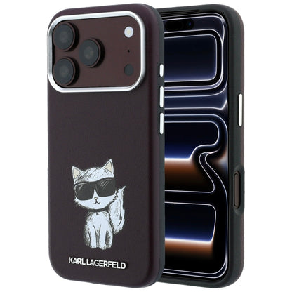 Etui MagSafe do Apple iPhone 18 Pro / 17 Pro, Karl Lagerfeld, Choupette Sketch, Wiśniowy