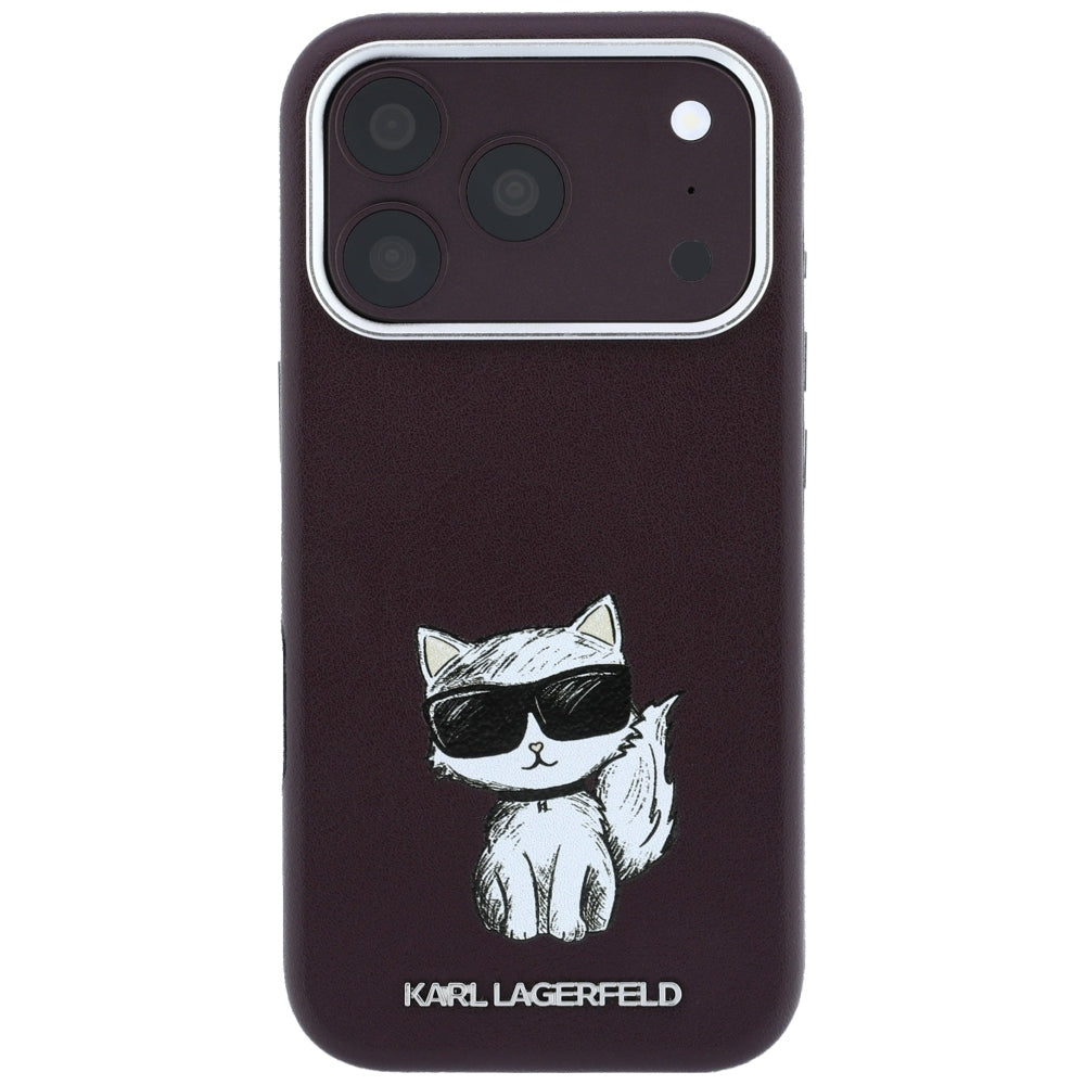 Etui MagSafe do Apple iPhone 18 Pro / 17 Pro, Karl Lagerfeld, Choupette Sketch, Wiśniowy