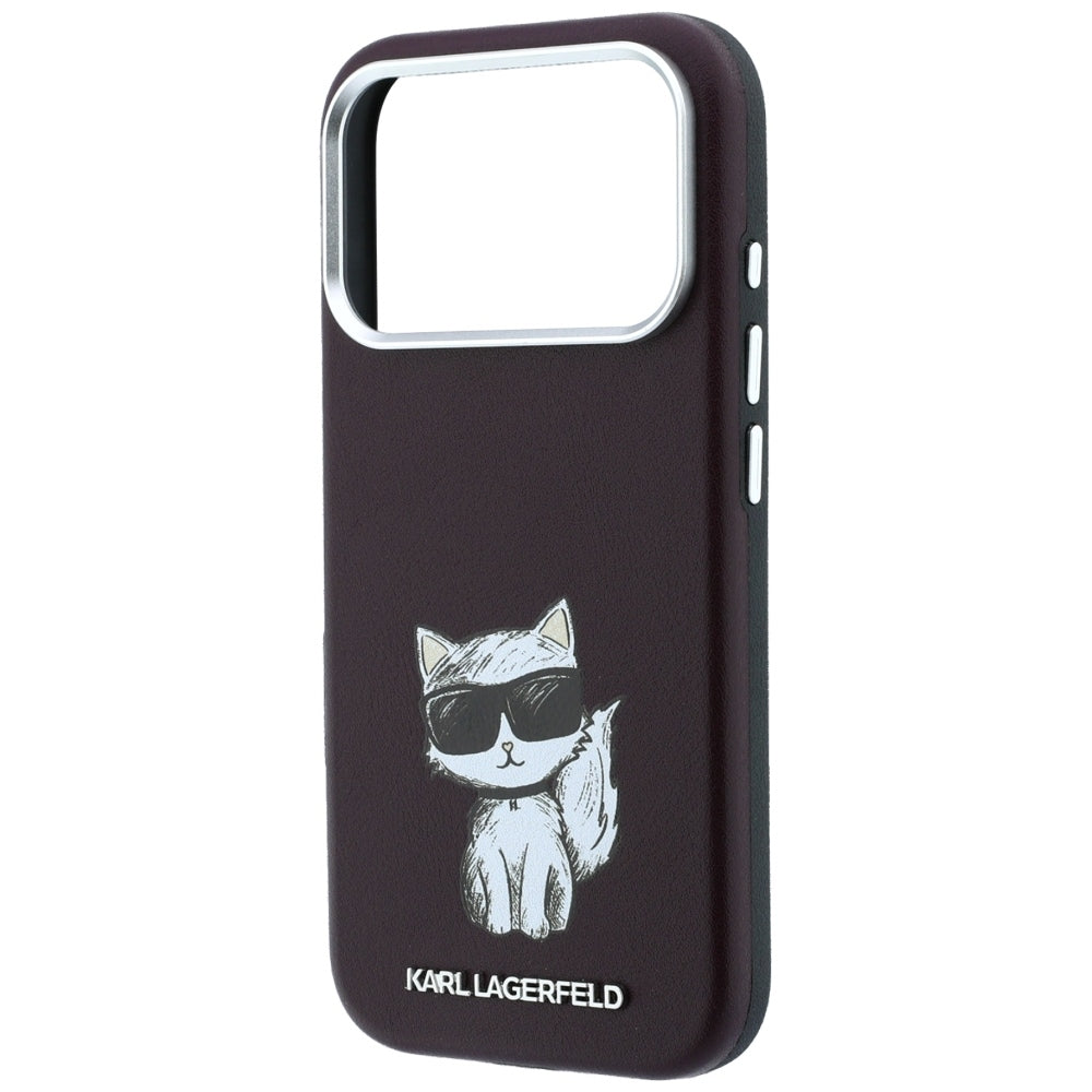 Etui MagSafe do Apple iPhone 18 Pro / 17 Pro, Karl Lagerfeld, Choupette Sketch, Wiśniowy