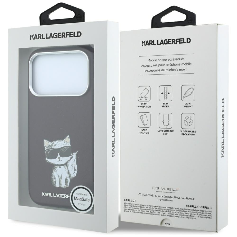 Etui MagSafe do Apple iPhone 18 Pro / 17 Pro, Karl Lagerfeld, Choupette Sketch, Wiśniowy