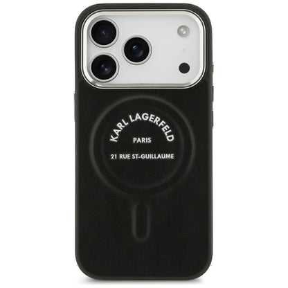 MagSafe Case for Apple iPhone 18 Pro / 17 Pro, Karl Lagerfeld, EMB. Ring with Karl RSG Logo, Black