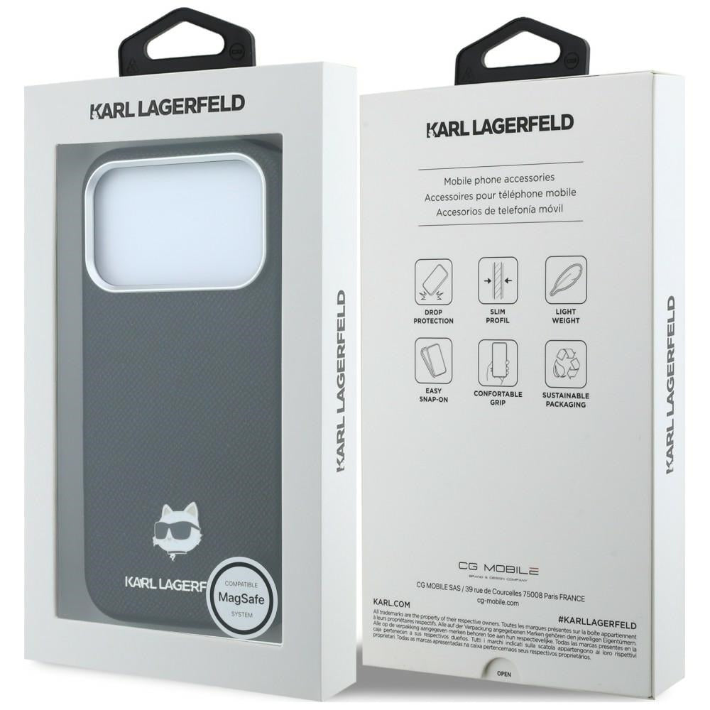 MagSafe Case for Apple iPhone 18 Pro / 17 Pro, Karl Lagerfeld, Grained Choupette Head, Black