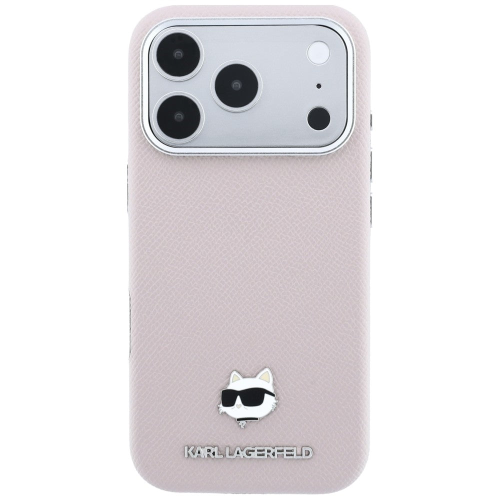 Etui MagSafe na Apple iPhone 18 Pro / 17 Pro, Karl Lagerfeld, Grained Choupette Head, Różowe