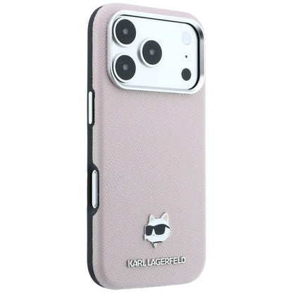 Etui MagSafe na Apple iPhone 18 Pro / 17 Pro, Karl Lagerfeld, Grained Choupette Head, Różowe