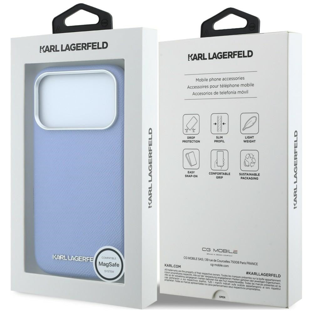 Etui MagSafe do Apple iPhone 18 Pro / 17 Pro, Karl Lagerfeld, Ziarno Wydłużone Logo, Niebieskie