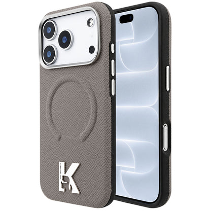 Etui MagSafe do Apple iPhone 18 Pro / 17 Pro, Karl Lagerfeld, Grained Embossed Ring, Beżowy
