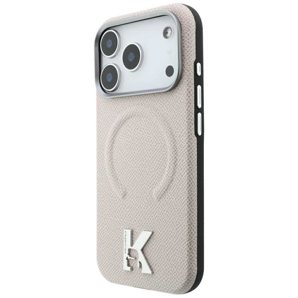 Etui MagSafe do Apple iPhone 18 Pro / 17 Pro, Karl Lagerfeld, Grained Embossed Ring, Beżowy